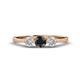 1 - Shirley 5.00 mm Round Black Diamond and Forever Brilliant Moissanite Three Stone Engagement Ring 