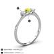 4 - Shirley 5.00 mm Round Yellow Diamond and Forever Brilliant Moissanite Three Stone Engagement Ring 