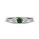 1 - Shirley 5.00 mm Round Created Alexandrite and Forever Brilliant Moissanite Three Stone Engagement Ring 