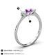 4 - Shirley 5.00 mm Round Amethyst and Forever One Moissanite Three Stone Engagement Ring 