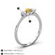 4 - Shirley 5.00 mm Round Citrine and Forever One Moissanite Three Stone Engagement Ring 
