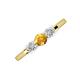 3 - Shirley 5.00 mm Round Citrine and Forever One Moissanite Three Stone Engagement Ring 