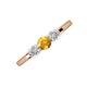 3 - Shirley 5.00 mm Round Citrine and Forever One Moissanite Three Stone Engagement Ring 