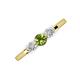 3 - Shirley 5.00 mm Round Peridot and Forever One Moissanite Three Stone Engagement Ring 