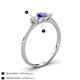 4 - Shirley 5.00 mm Round Iolite and Forever One Moissanite Three Stone Engagement Ring 