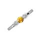 3 - Shirley 5.00 mm Round Citrine and Forever Brilliant Moissanite Three Stone Engagement Ring 