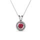 Juliya 5.00 mm Round Ruby Rope Edge Bezel Set Solitaire Pendant Necklace 