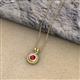 2 - Juliya 5.00 mm Round Ruby Rope Edge Bezel Set Solitaire Pendant Necklace 