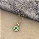 2 - Juliya 5.00 mm Round Emerald Rope Edge Bezel Set Solitaire Pendant Necklace 