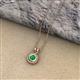 2 - Juliya 5.00 mm Round Emerald Rope Edge Bezel Set Solitaire Pendant Necklace 