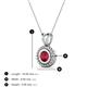 3 - Juliya 5.00 mm Round Ruby Rope Edge Bezel Set Solitaire Pendant Necklace 