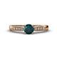 1 - Agnes Classic Round Center London Blue Topaz Accented with Diamond in Milgrain Engagement Ring 
