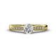 1 - Agnes Classic Round Center Lab Grown Diamond Accented with Diamond in Milgrain Engagement Ring 