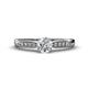1 - Agnes Classic Round Center Forever One Moissanite Accented with Diamond in Milgrain Engagement Ring 