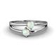 1 - Ria 0.40 ctw (4.00 mm) Round Opal Split Shank 2 Stone Engagement Ring 