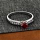 2 - Agnes Classic Round Center Red Garnet Accented with Diamond in Milgrain Engagement Ring 