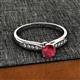 2 - Agnes Classic Round Center Ruby Accented with Diamond in Milgrain Engagement Ring 