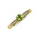 3 - Agnes Classic Round Center Peridot Accented with Diamond in Milgrain Engagement Ring 