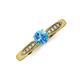 3 - Agnes Classic Round Center Blue Topaz Accented with Diamond in Milgrain Engagement Ring 