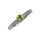 3 - Agnes Classic Round Center Peridot Accented with Diamond in Milgrain Engagement Ring 