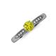 3 - Agnes Classic Round Center Yellow Diamond Accented with White Diamond in Milgrain Engagement Ring 
