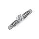 3 - Agnes Classic Round Center Forever Brilliant Moissanite Accented with Diamond in Milgrain Engagement Ring 