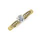 3 - Agnes Classic Round Center Lab Grown Diamond Accented with Diamond in Milgrain Engagement Ring 