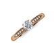 3 - Agnes Classic Round Center Diamond Accented with Diamond in Milgrain Engagement Ring 