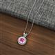 2 - Juliya 6.00 mm Round Pink Sapphire Rope Edge Bezel Set Solitaire Pendant Necklace 