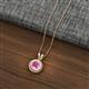 2 - Juliya 6.00 mm Round Pink Sapphire Rope Edge Bezel Set Solitaire Pendant Necklace 