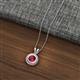 2 - Juliya 6.00 mm Round Ruby Rope Edge Bezel Set Solitaire Pendant Necklace 