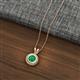 2 - Juliya 6.00 mm Round Emerald Rope Edge Bezel Set Solitaire Pendant Necklace 