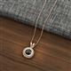 2 - Juliya 6.00 mm Round Black Diamond Rope Edge Bezel Set Solitaire Pendant Necklace 