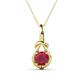 1 - Caron 6.00 mm Round Ruby Solitaire Love Knot Pendant Necklace 