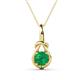 1 - Caron 6.00 mm Round Emerald Solitaire Love Knot Pendant Necklace 