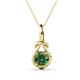 1 - Caron 6.50 mm Round Lab Created Alexandrite Solitaire Love Knot Pendant Necklace 