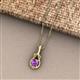 2 - Caron 6.50 mm Round Amethyst Solitaire Love Knot Pendant Necklace 
