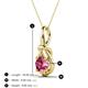 3 - Caron 6.50 mm Round Pink Tourmaline Solitaire Love Knot Pendant Necklace 