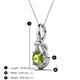 3 - Caron 6.50 mm Round Peridot Solitaire Love Knot Pendant Necklace 