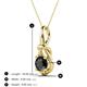 3 - Caron 6.00 mm Round Black Diamond Solitaire Love Knot Pendant Necklace 