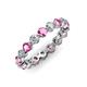 3 - Valerie 3.50 mm Pink Sapphire and Forever Brilliant Moissanite Eternity Band 