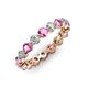 3 - Valerie 3.50 mm Pink Sapphire and Forever Brilliant Moissanite Eternity Band 
