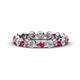 1 - Valerie 3.50 mm Pink Tourmaline and Forever Brilliant Moissanite Eternity Band 