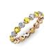 3 - Valerie 3.50 mm Yellow Sapphire and Forever Brilliant Moissanite Eternity Band 