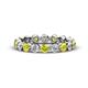 1 - Valerie 3.50 mm Yellow Diamond and Forever One Moissanite Eternity Band 