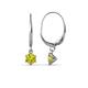 1 - Calla Yellow Diamond (4mm) Solitaire Dangling Earrings 