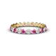 1 - Valerie 3.00 mm Pink Sapphire and Forever One Moissanite Eternity Band 
