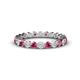 1 - Valerie 3.00 mm Pink Tourmaline and Forever One Moissanite Eternity Band 