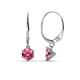 1 - Calla Pink Tourmaline (5mm) Solitaire Dangling Earrings 