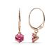 1 - Calla Pink Tourmaline (5mm) Solitaire Dangling Earrings 
